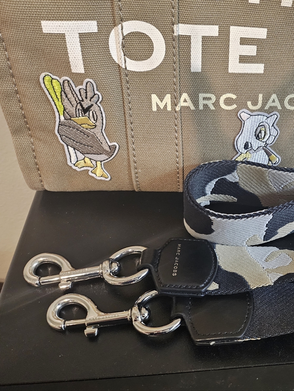 Marc Jacobs Customized Pokemon Tote Bag with MJ Camo Strap- Medium - Picture 7 of 11